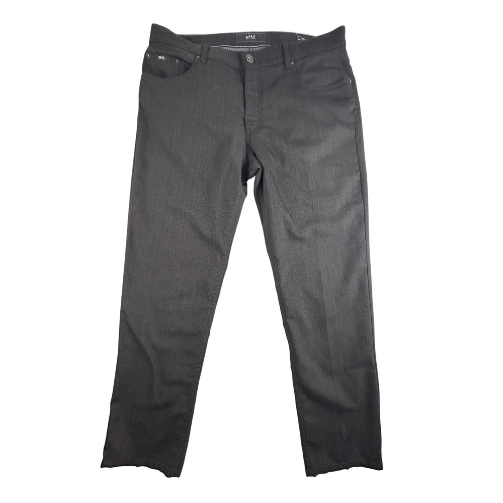 Brax Cooper Fancy Mens Pants 35x30 Wool Blend Brown Lined Made in Romania